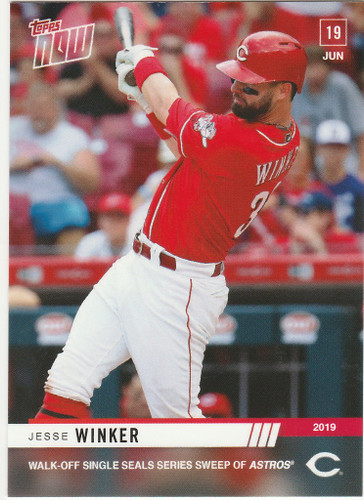 2019 TOPPS NOW #400 JESSE WINKER WALK OFF SINGLE CINCINNATI REDS
