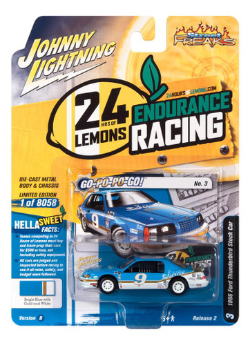 Johnny Lightning 1:64 Street Freaks Ver B 1986 Ford Thunderbird Stock Car Blue