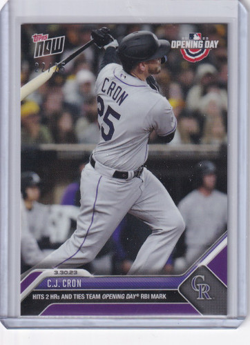 2023 TOPPS NOW PARALLEL #9 CJ CRON COLORADO ROCKIES 22/25