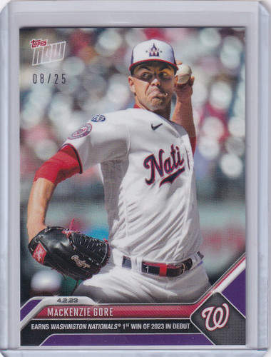 2023 TOPPS NOW PARALLEL #29 MACKENZIE GORE WASHINGTON NATIONALS 8/25