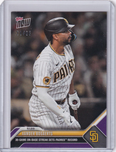 2023 TOPPS NOW PARALLEL #221 XANDER BOGAERTS SAN DIEGO PADRES 21/25