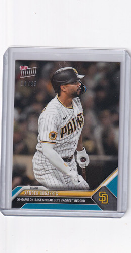 2023 TOPPS NOW PARALLEL #221 XANDER BOGAERTS SAN DIEGO PADRES 26/49