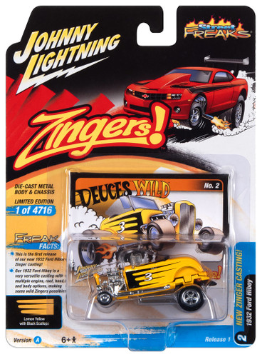 Johnny Lightning 1:64 Street Freaks Ver A 1932 Ford Hiboy Yellow