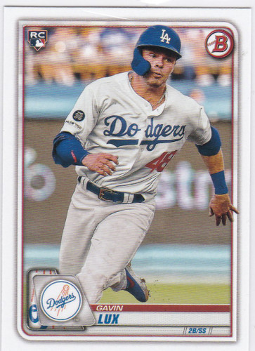 2020 Bowman #71 Gavin Lux RC  Los Angeles Dodgers