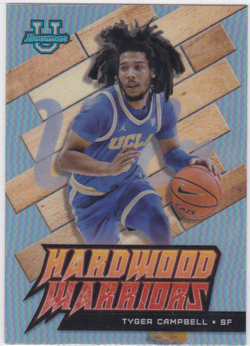 2022-23 Bowman's University Best #HW-7 Tyger Campbell Hardwood Warriors UCLA