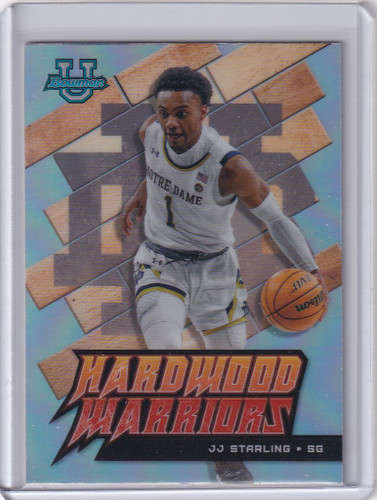 2022-23 Bowman Best Basketball Hardwood Warriors #HW-20 JJ Starling Notre Dame