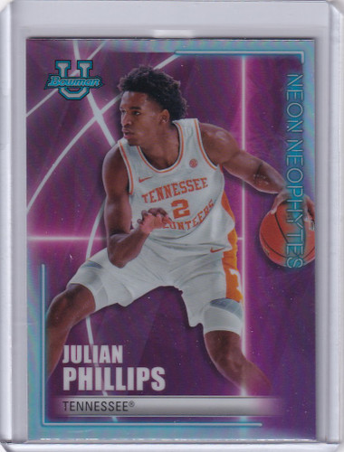 2022-23 Bowman Best Basketball Neon Neophytes #NN-12 Julian Phillips Tennessee