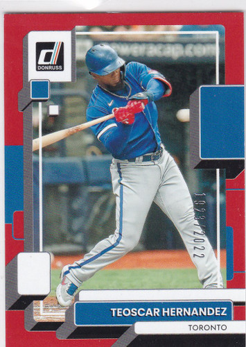 2022 Donruss #115 Teoscar Hernandez 1923/2022 Variation Toronto Blue Jays