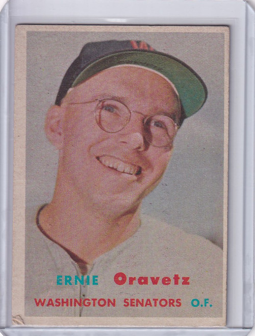 1957 Topps Baseball #179 Ernie Oravetz - Washington Senators