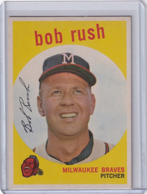 1959 Topps Baseball #396 Bob Rush - Milwaukee Braves