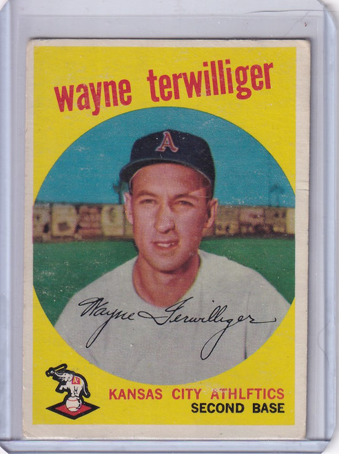 1959 Topps Baseball #496 Wayne Terwilliger - Kansas City Athletics