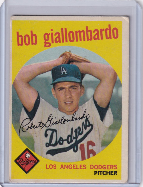 1959 Topps Baseball #321a Bob Giallombardo - Los Angeles Dodgers RC