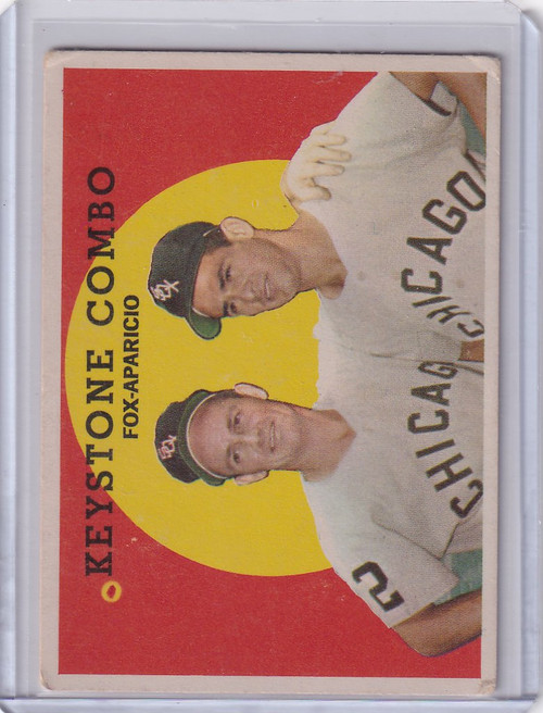 1959 Topps Baseball #408 Keystone Combo - Nellie Fox / Luis Aparicio