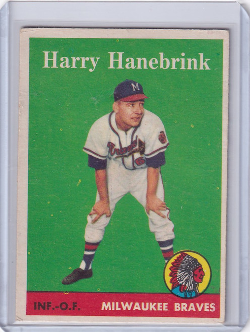 1958 Topps #454 Harry Hanebrink  - Milwaukee Braves RC