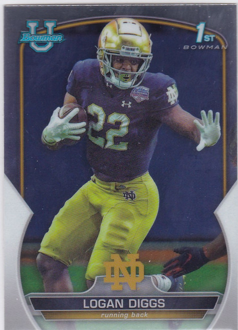 2022 Bowman Chrome University #38 Logan Diggs Bowman 1st Notre Dame