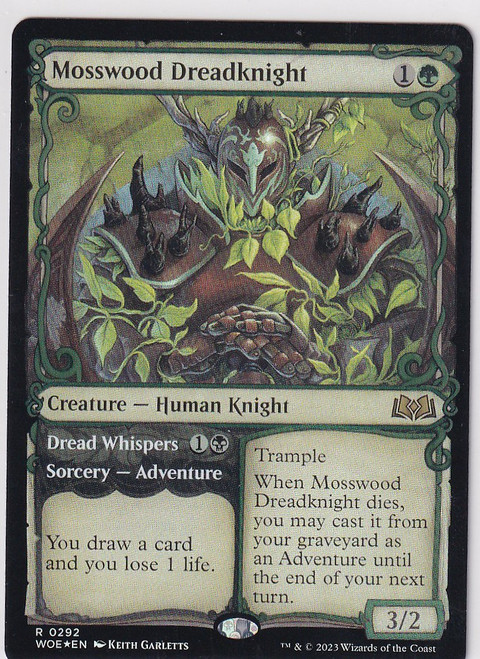 Magic Wilds of Eldraine 292 Mosswood Dreadknight (Showcase) Near Mint Foil