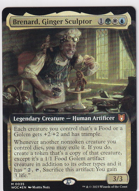 Magic Commander: Wilds of Eldraine 35 Brenard, Ginger Sculptor (Extended Art) Near Mint Foil