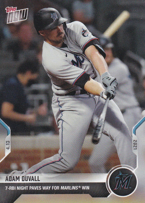 2021 TOPPS NOW #71 ADAM DUVALL MIAMI MARLINS 7 RBI NIGHT