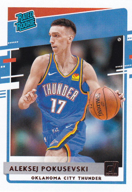 2020-21 NBA Hoops #209 Aleksej Pokusevski Rated Rookie Oklahoma City Thunder