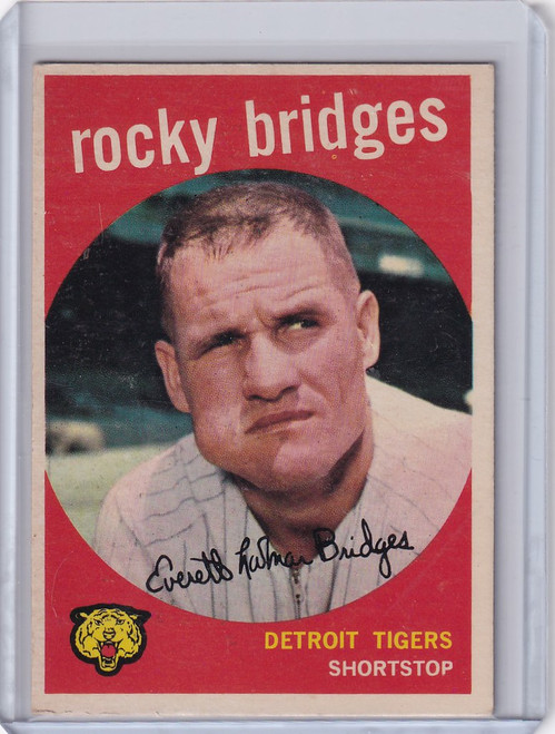 1959 Topps Baseball #318 Rocky Bridges - Detroit Tigers