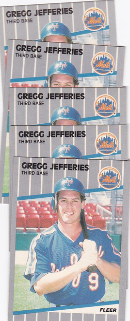 1989 Fleer #38 Gregg Jefferies RC Rookie New York Mets Lot of 5