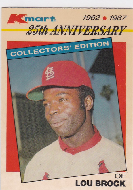 1987 Topps Kmart Baseball Card #13 Lou Brock St Louis Cardinals