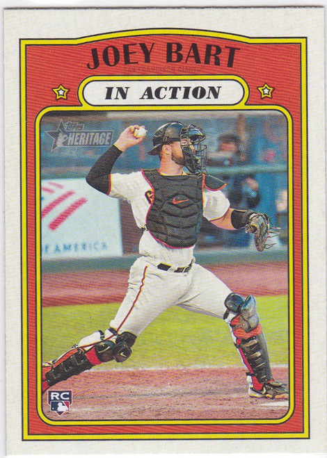 2021 Topps Heritage #50 Joey Bart in Action RC San Francisco Giants