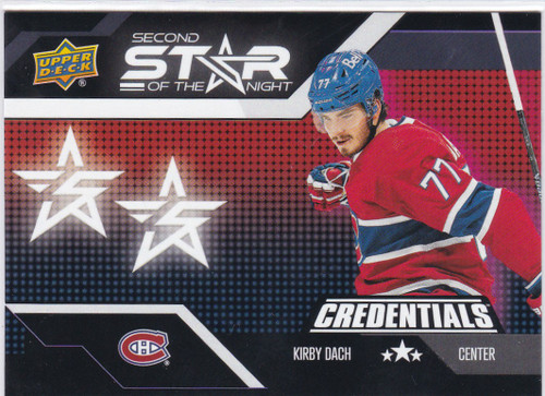 2022-23 Upper Deck Credentials #2S-9 Kirby Dach Second Star of the Night Montreal