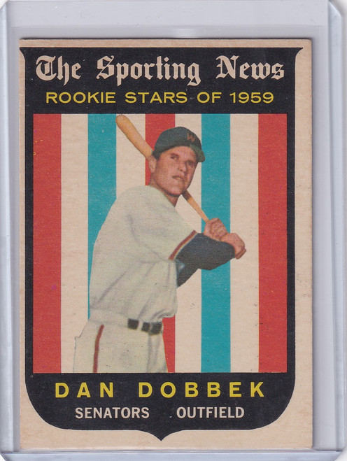 1959 Topps Baseball #124 Dan Dobbek - Washington Senators RC