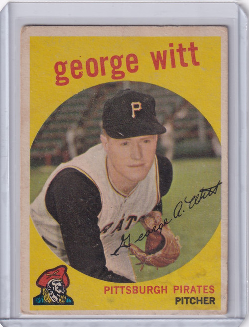 1959 Topps Baseball #110 George Witt - Pittsburgh Pirates RC