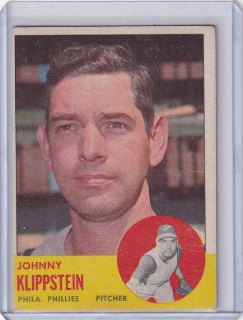 1963 Topps 571 Johnny Klippstein - Philadelphia Phillies