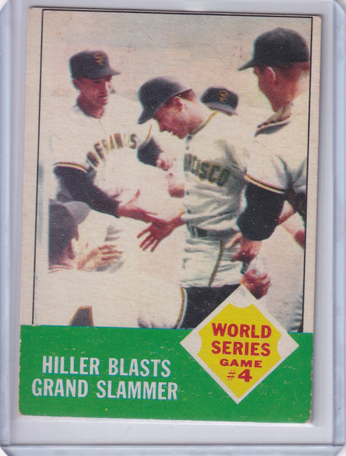 1963 Topps 145 World Series Game 4 - Hiller Blasts Grand Slammer