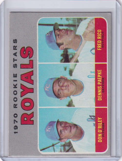 1970 Topps Baseball #552 Royals Rookies - O'Riley / Paepke / Rico RC