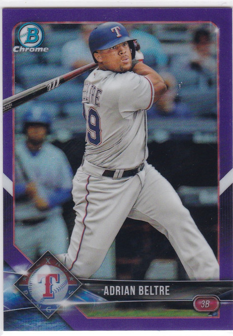 2018 Bowman Chrome Purple Refractor #38 Adrian Beltre 45/250 Rangers