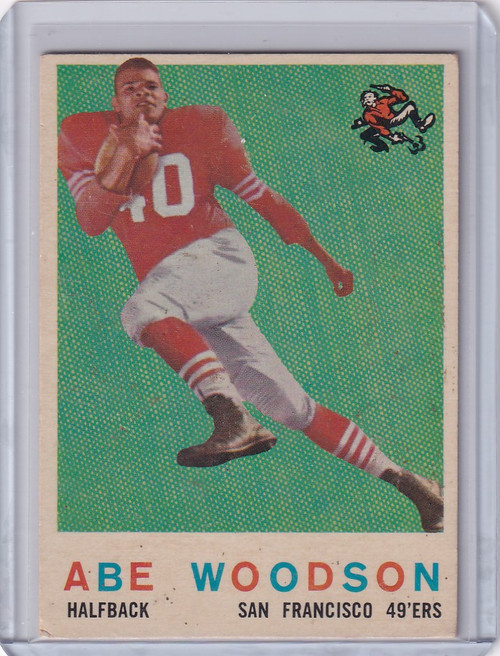 1959 Topps Football # 102 Abe Woodson RC - San Francisco 49ers