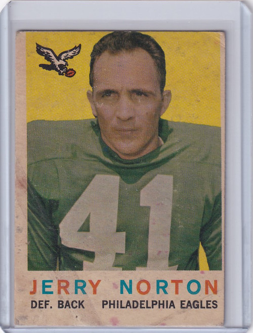 1959 Topps Football # 79 Jerry Norton - Philadelphia Eagles