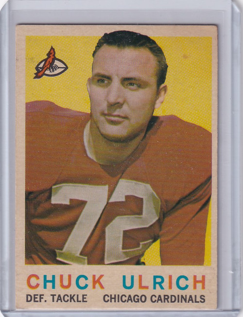 1959 Topps Football # 57 Chuck Ulrich - Chicago Cardinals