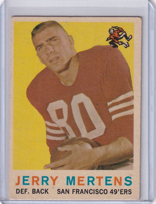 1959 Topps Football # 42 Jerry Mertens RC - San Francisco 49ers