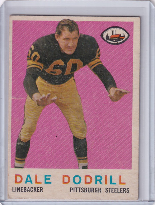 1959 Topps Football # 34 Dale Dodrill - Pittsburgh Steelers