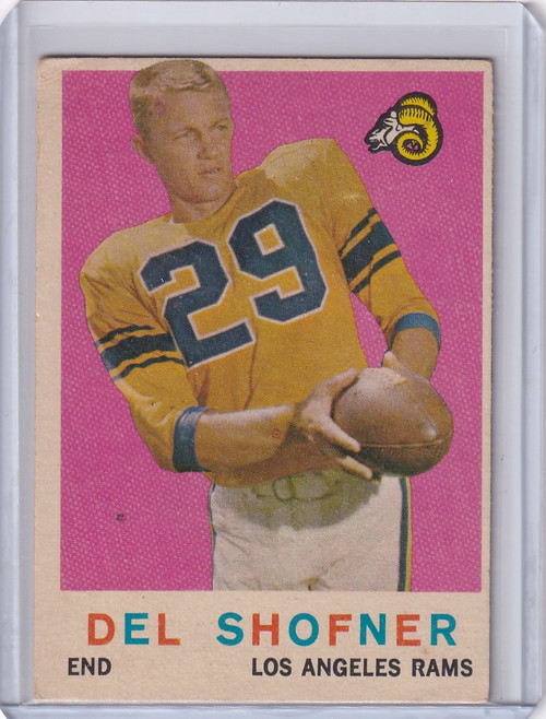 1959 Topps Football # 15 Del Shofner RC - Los Angeles Rams