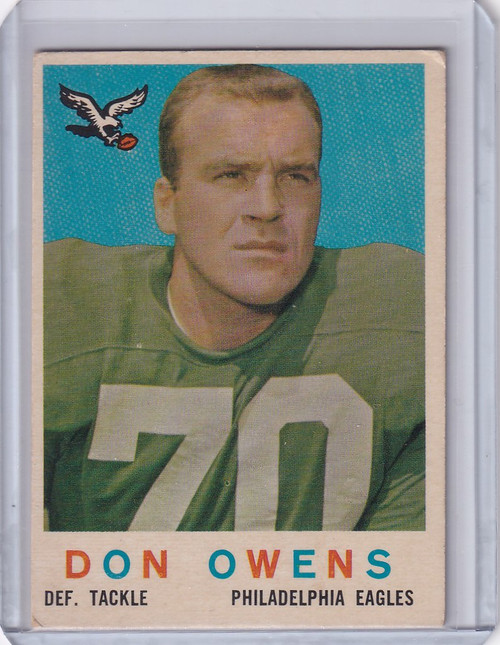 1959 Topps Football # 47 Don Owens RC UER - Philadelphia Eagles