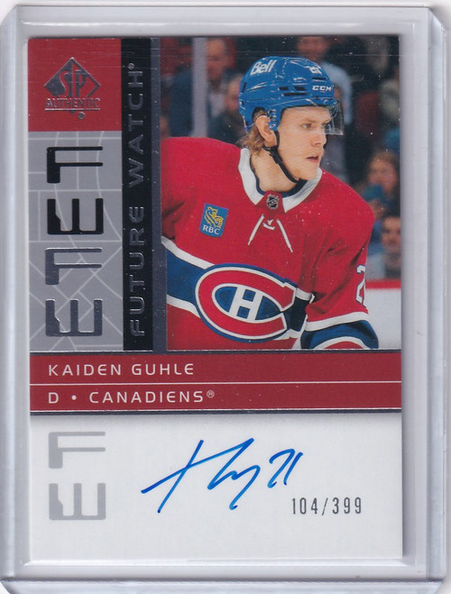 2022-23 Upper Deck SP Authentic Auto #RFWA2-KG Kaiden Guhle - Canadiens 104/399