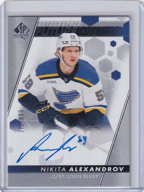 2022-23 Upper Deck SP Authentic Auto #174 Nikita Alexandrov - Blues 713/999