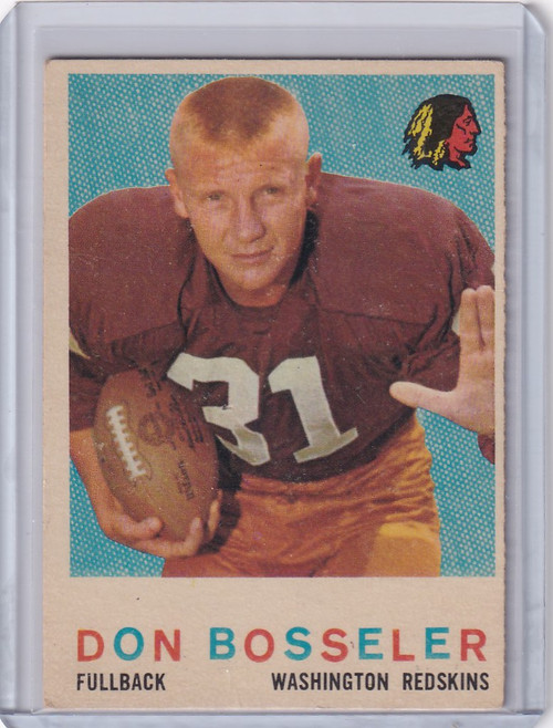 1959 Topps Football # 123 Don Bosseler - Washington Redskins