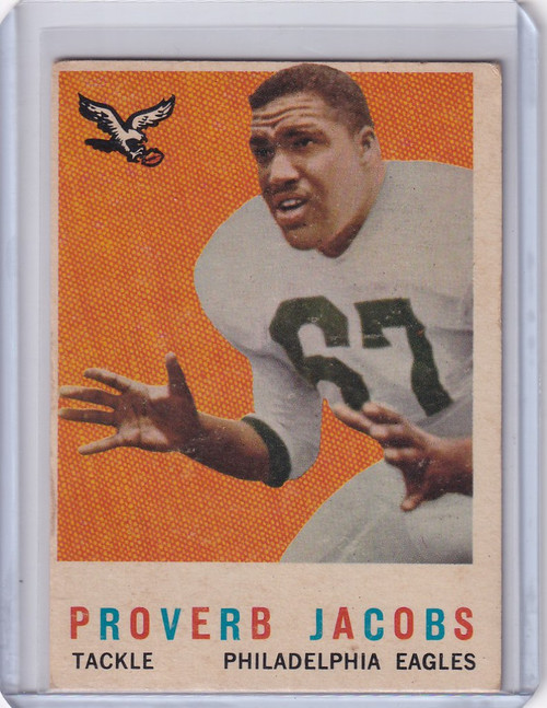 1959 Topps Football # 108 Proverb Jacobs RC - Philadelphia Eagles