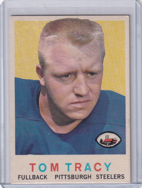 1959 Topps Football # 176 Tom Tracy RC - Pittsburgh Steelers