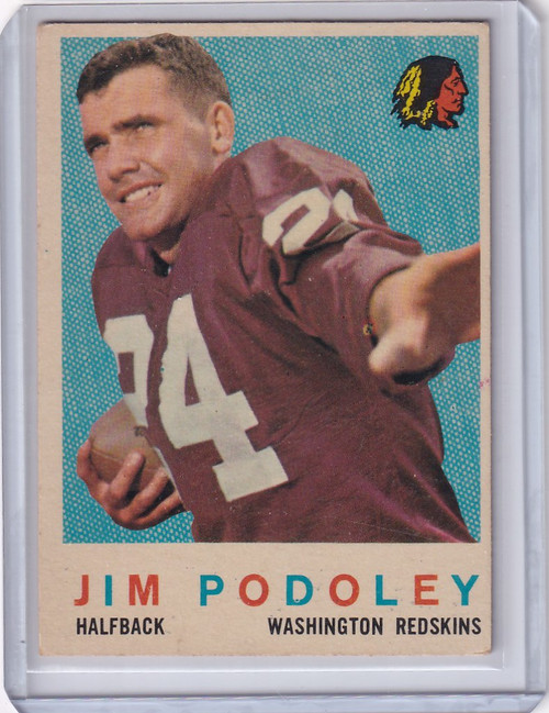 1959 Topps Football # 165 Jim Podoley - Washington Redskins