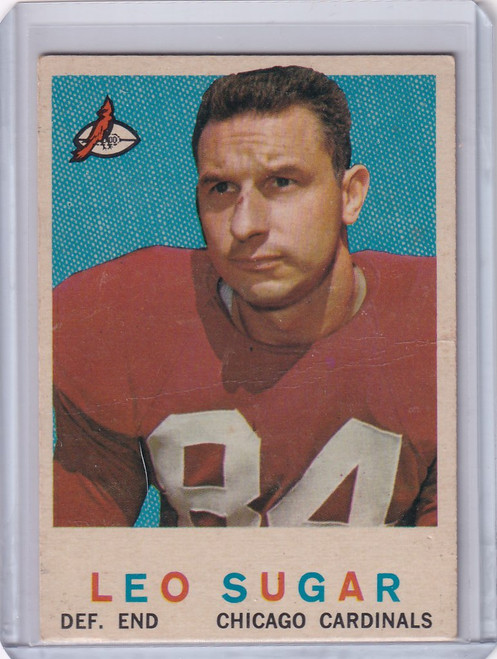 1959 Topps Football # 154 Leo Sugar RC - Chicago Cardinals