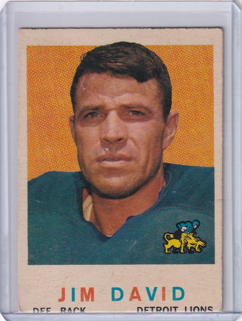 1959 Topps Football # 143 Jim David - Detroit Lions