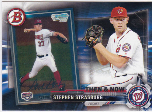 2017  Topps Bowman Then & Now #11 Stephen Strasburg Washington Nationals